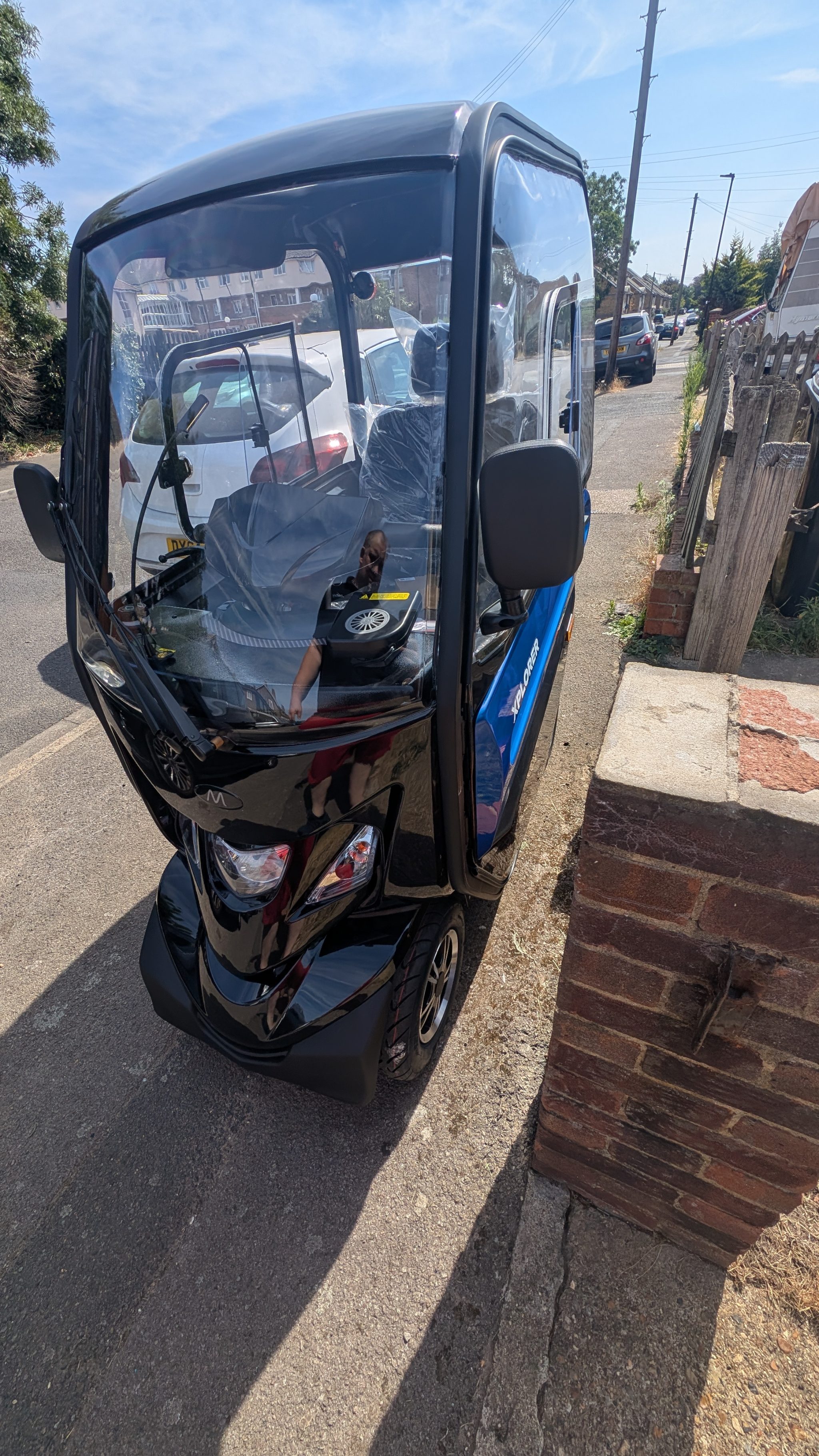 Front view of the Motion Healthcare Xplorer cabin scooter