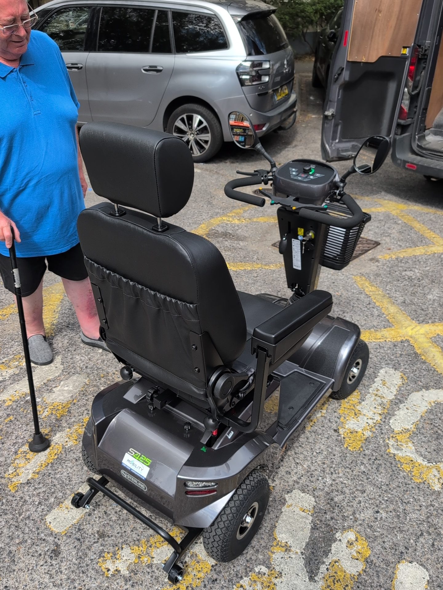 Mobility scooter ready for delivery to customer
