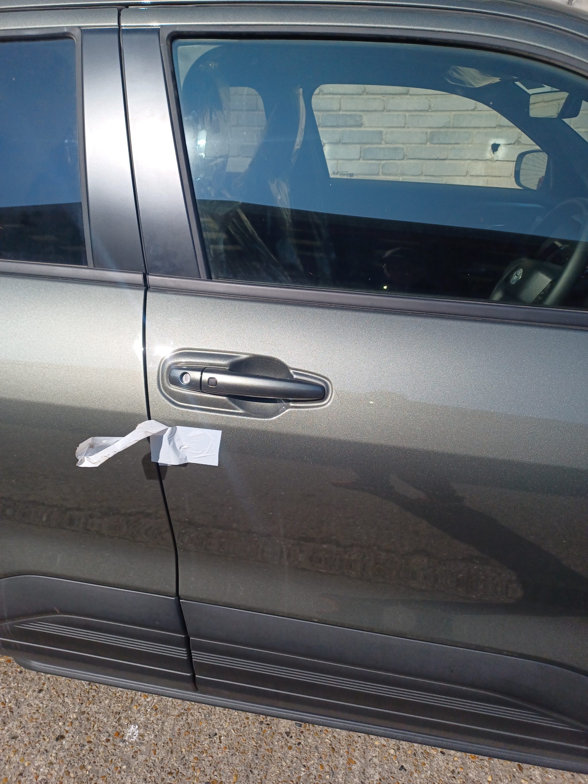 Push/pull hand controls fitted to a Toyota Urban Cruiser at Heathrow