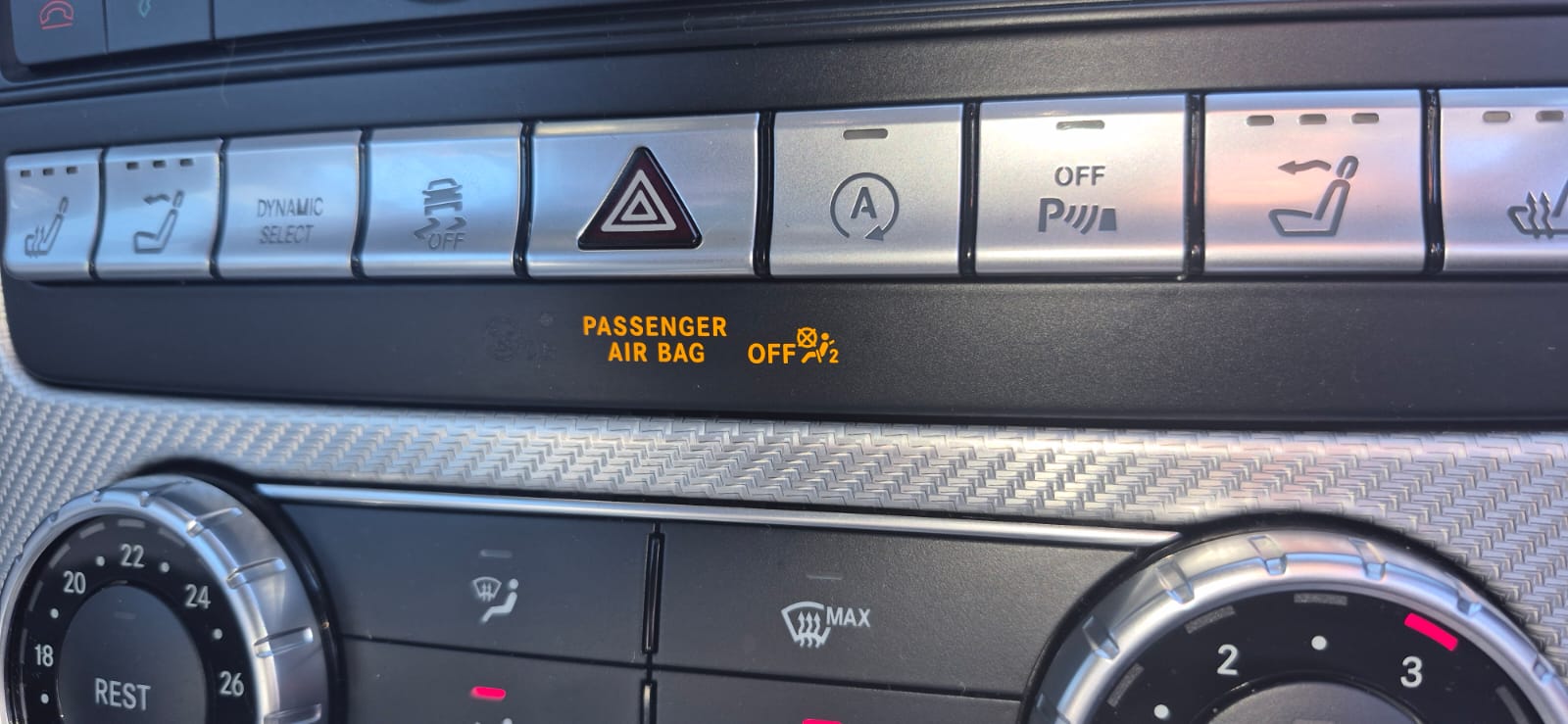 Mercedes SLC interior showing neatly fitted wireless secondary driving controls