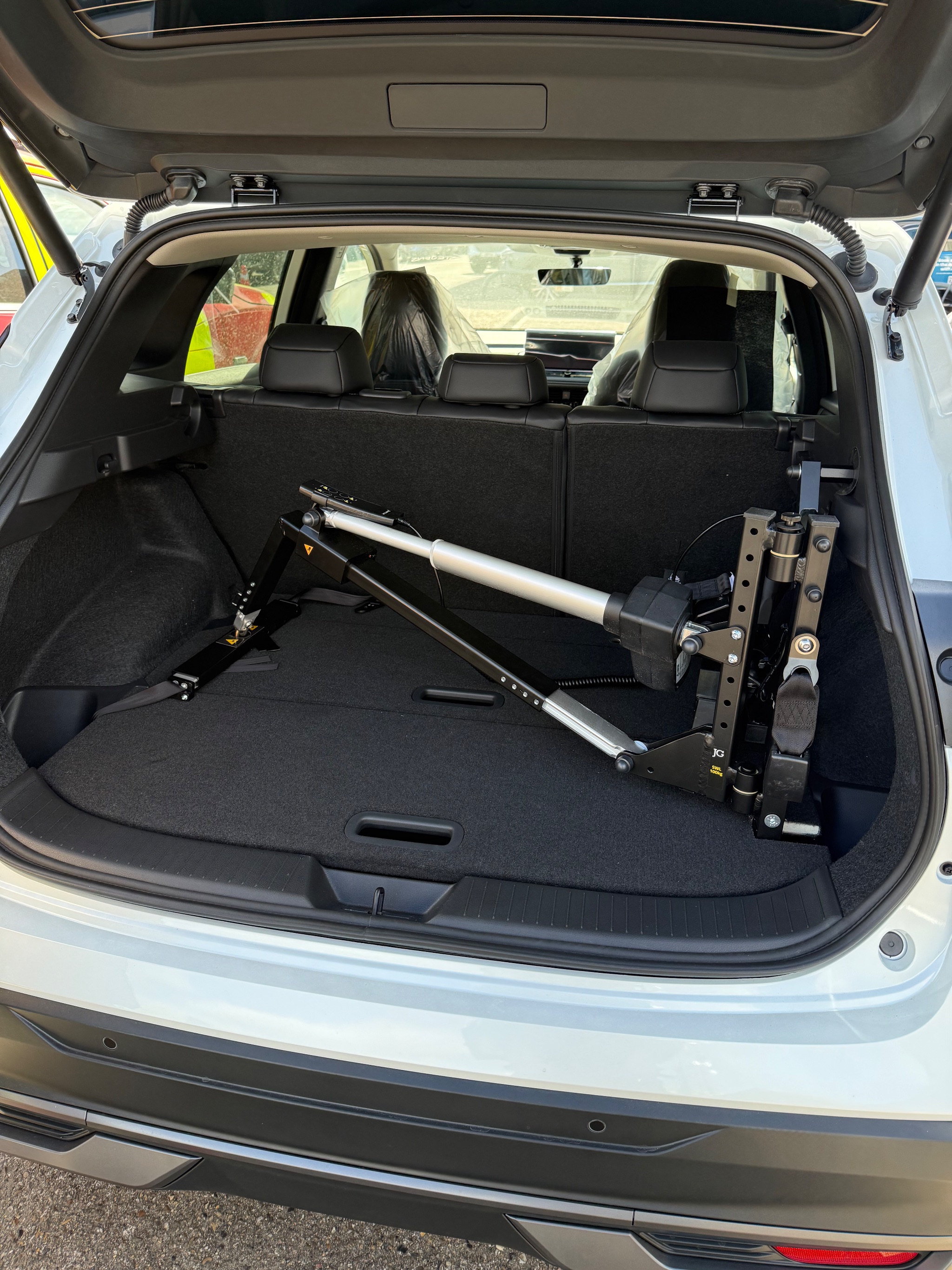 Autochair boot hoist installed in the boot of a Nissan Qashqai