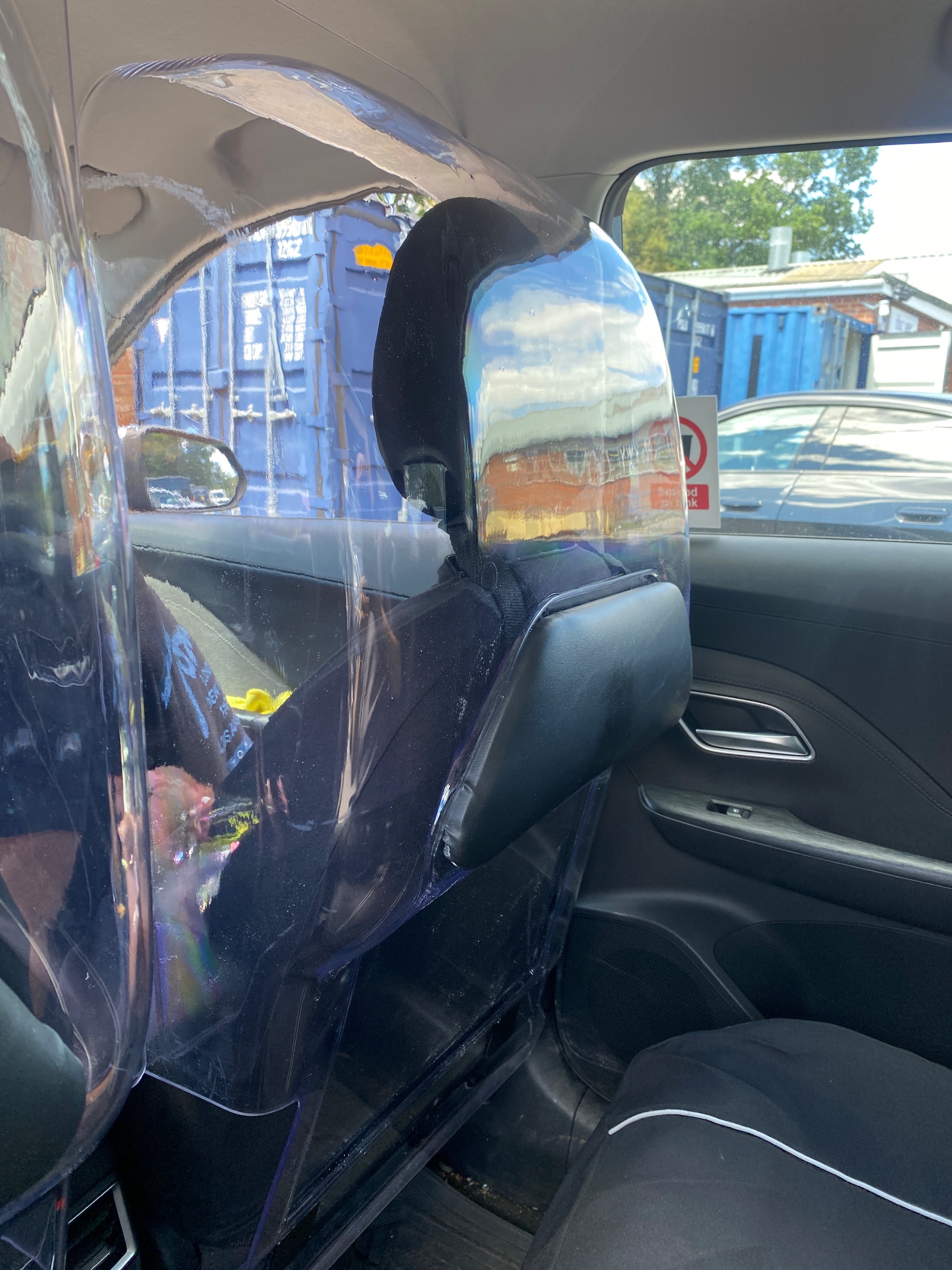 Driver protection screens fitted to an MG ZS at Ferndown