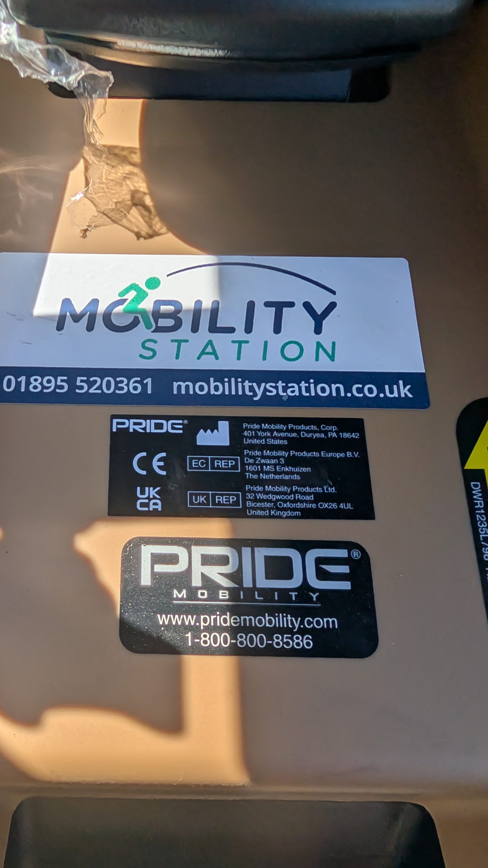 Handover demonstration of controls on a Pride Baja Bandit scooter