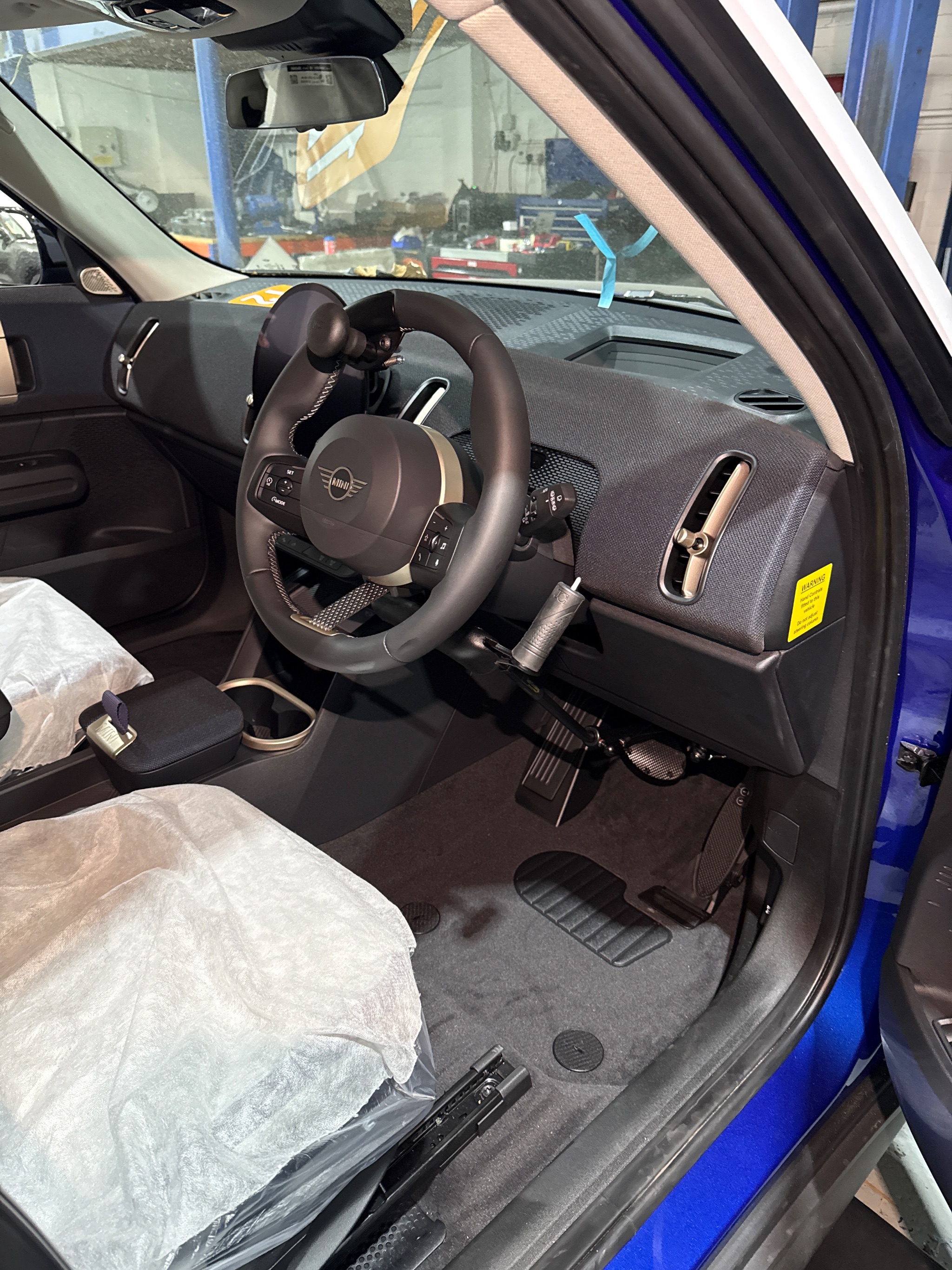 Jeff Gosling push pull hand controls installed in a MINI Countryman