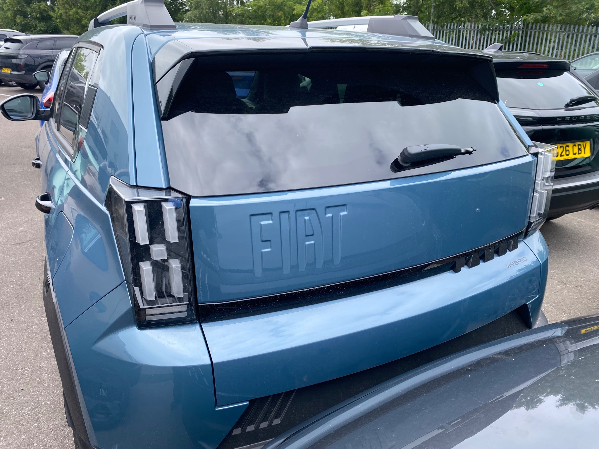 Accessible tailgate boot strap fitted inside a Fiat Grande Panda