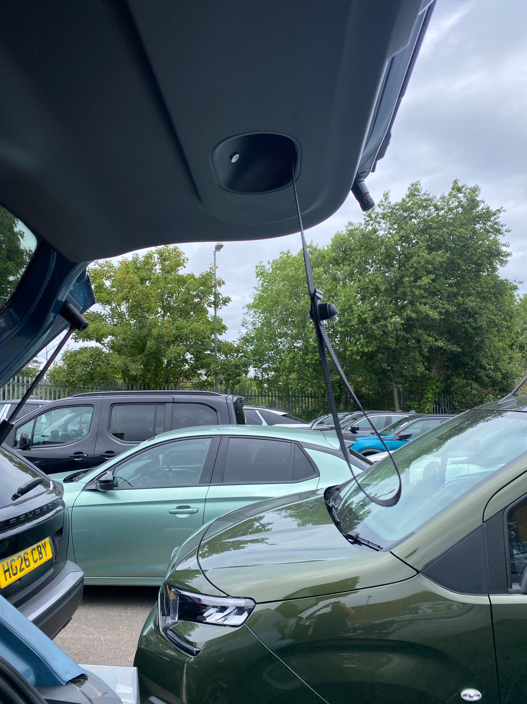 Tailgate boot strap fitted to a Fiat Grande Panda