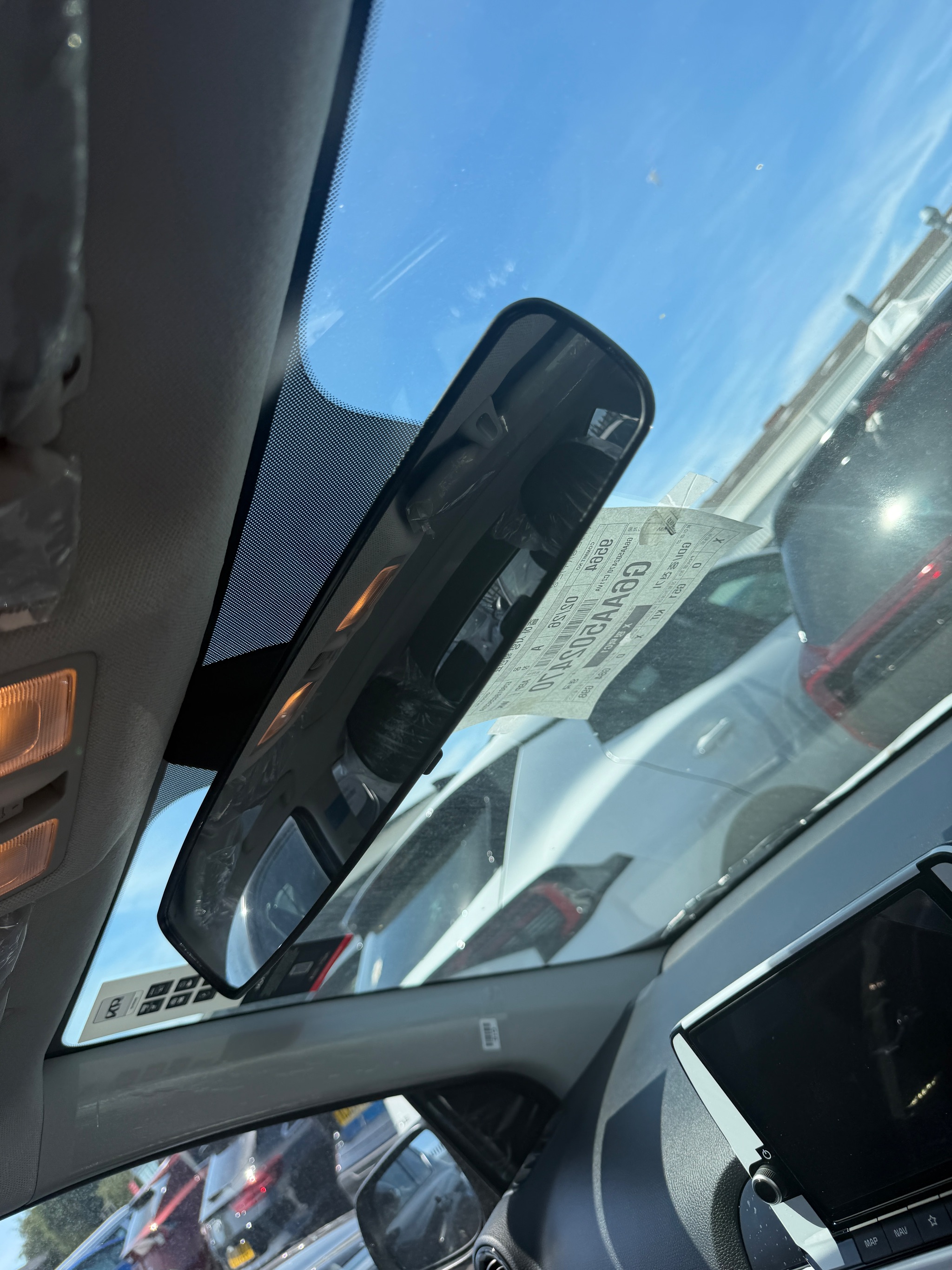Panoramic interior mirror fitted inside a Kia Picanto
