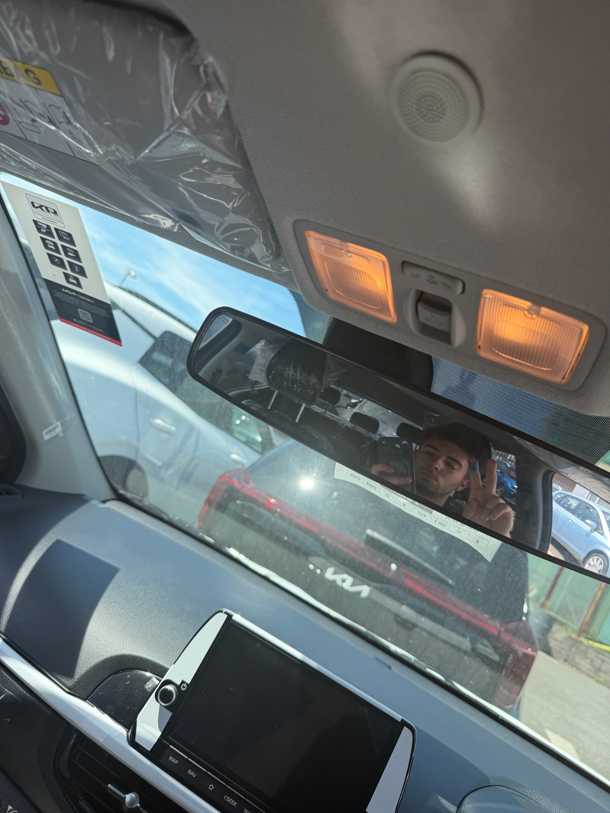 View of the enhanced rearward sightline from the driver seat