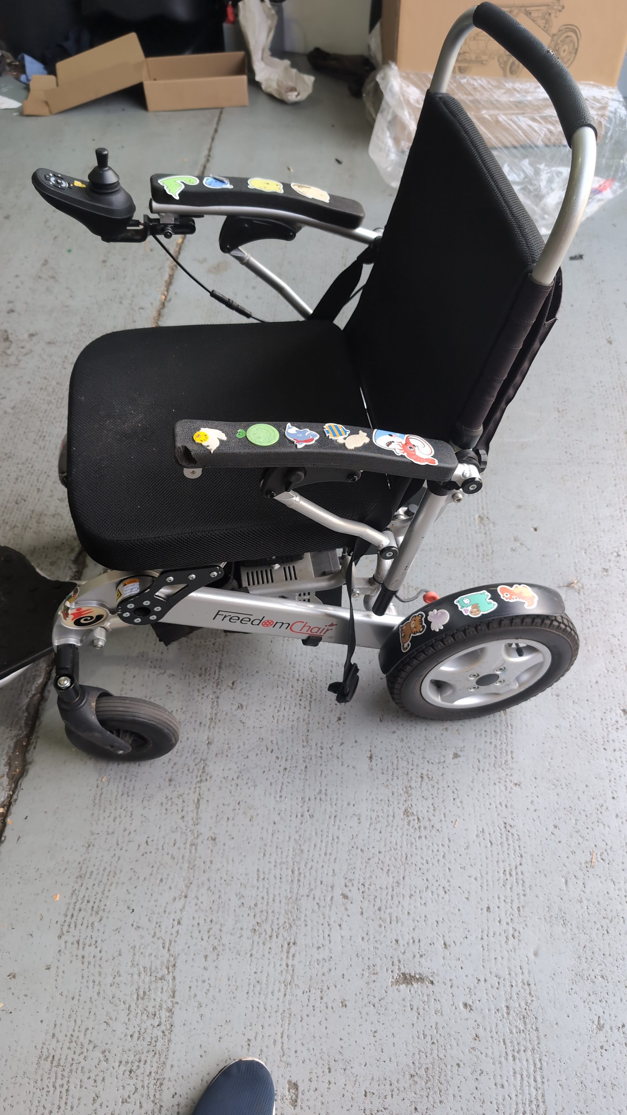 Repaired FreedomChair power wheelchair ready for handover