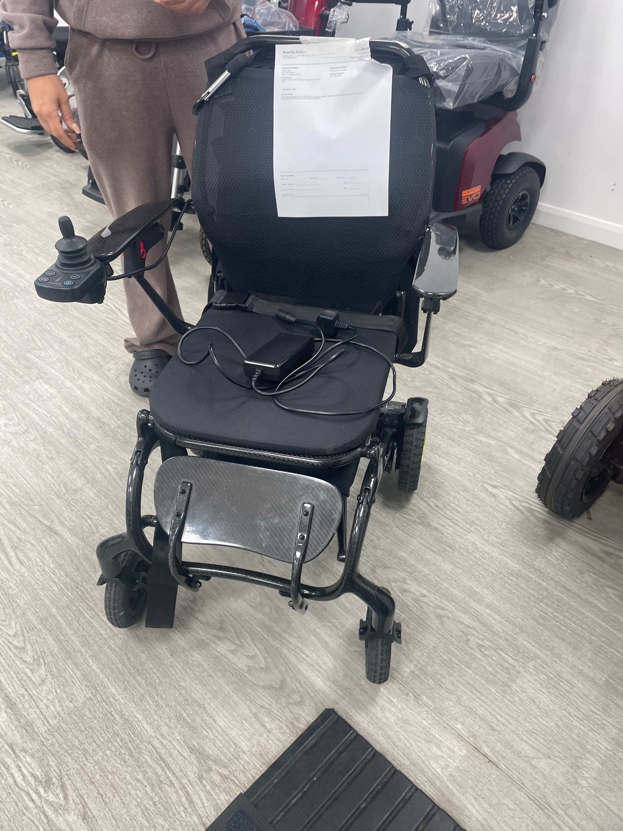 Quickie Q50R powerchair undergoing service at our Heathrow branch