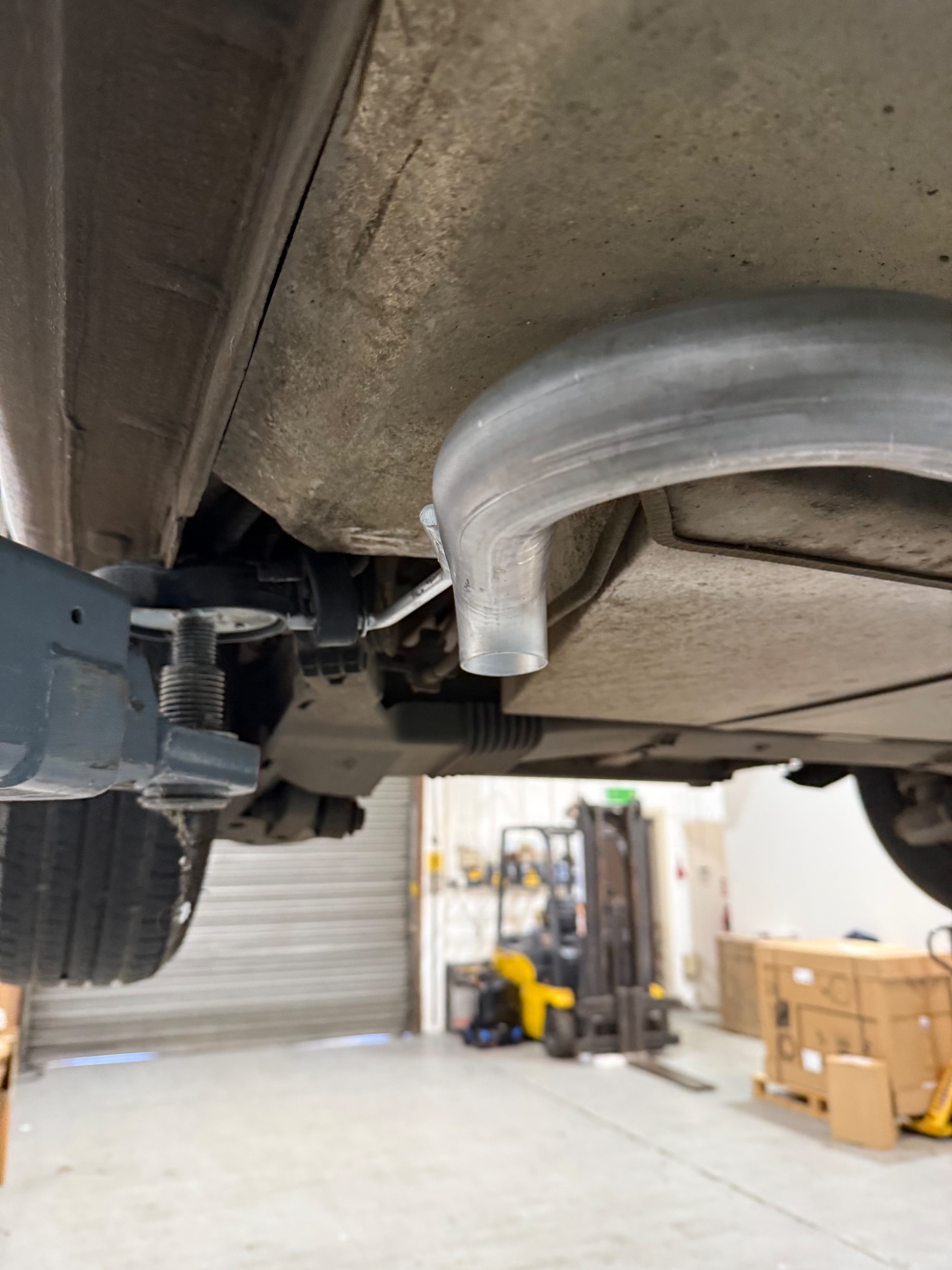 Replacement Allied exhaust fitted to a Peugeot Horizon at Heathrow