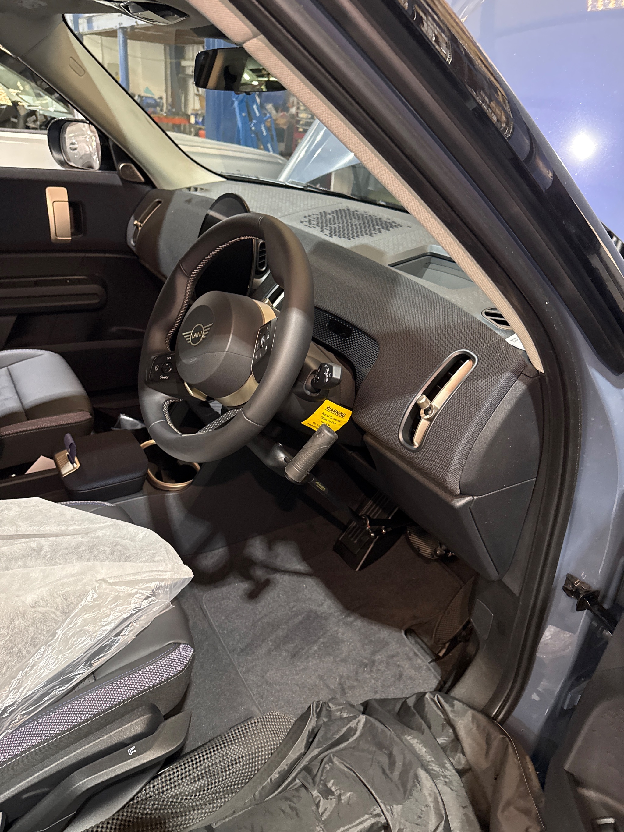 Jeff Gosling push pull hand controls fitted inside a MINI Countryman