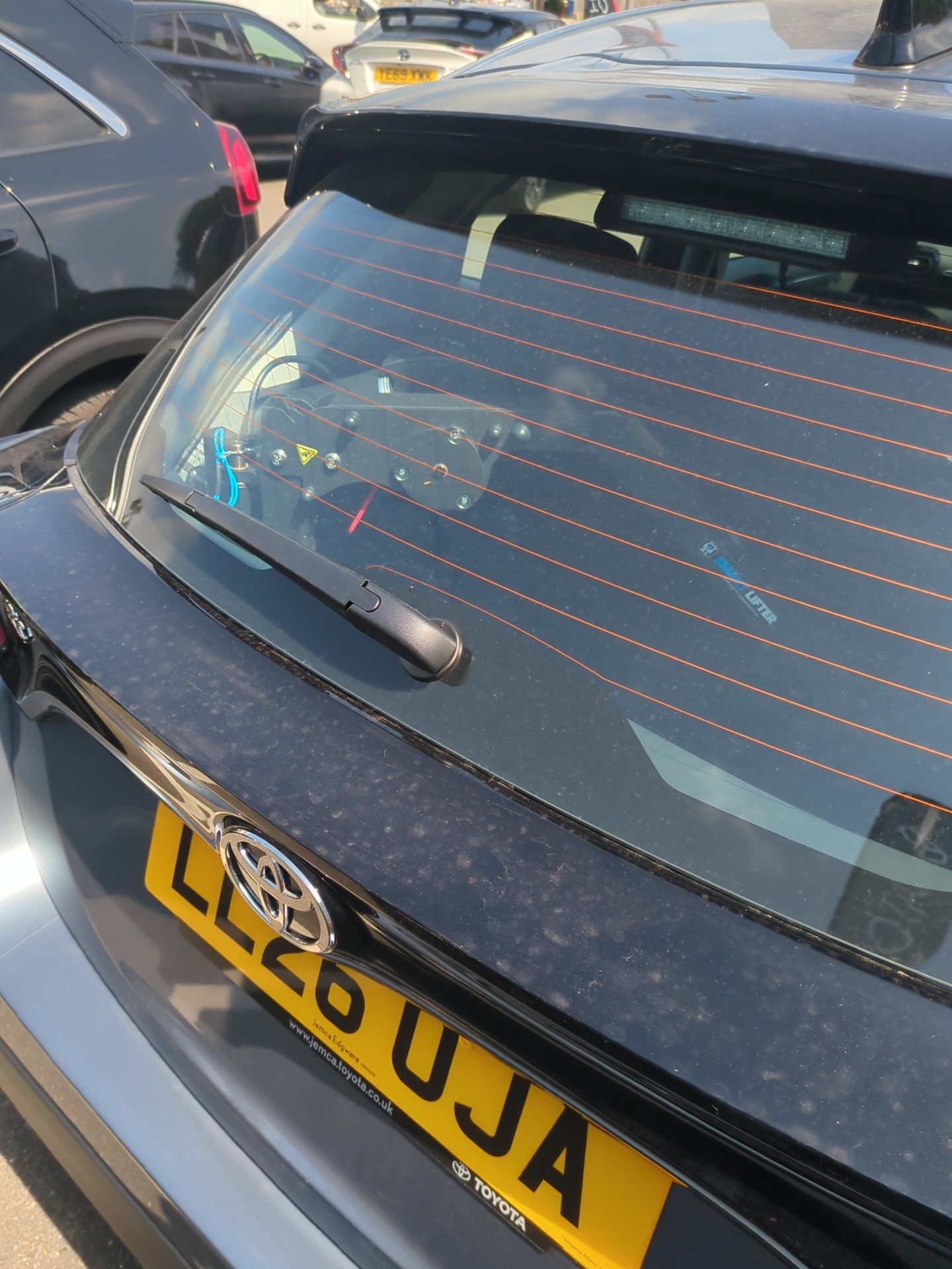 Boot hoist and steering controls fitted to a Toyota Yaris at Heathrow