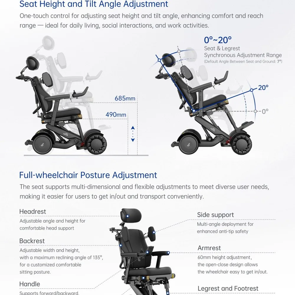 XSTO M4 Pro Power Wheelchair mobility product 13